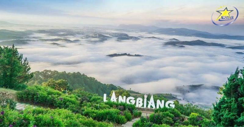 Từ đỉnh Langbiang ngắm nhìn làn sương mờ ảo bao trùm cả thành phố sương mù